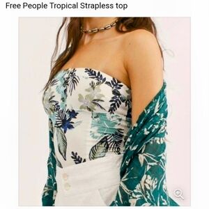 Free People Tropical Strapless Top